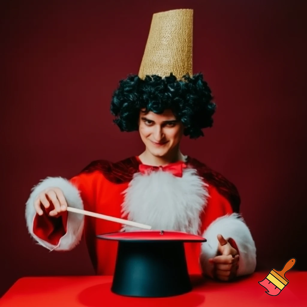 Magician wizard Christmas a Christmas hat