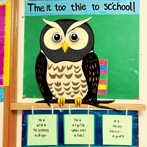 a owl says here in the school