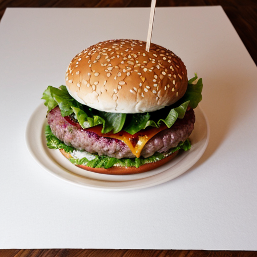 hamburger on blank canvas