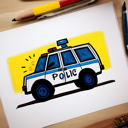 Make a image of a police car in greg heffly style