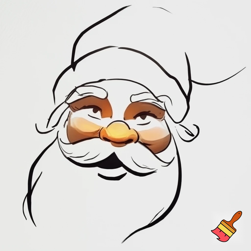 santa face line sketch