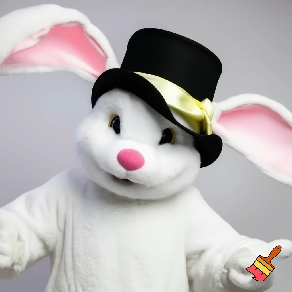  Easter bunny mascot costume top hat