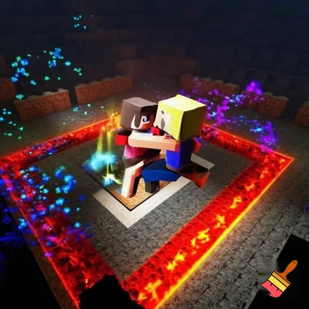 A female mma match in minecraft 
