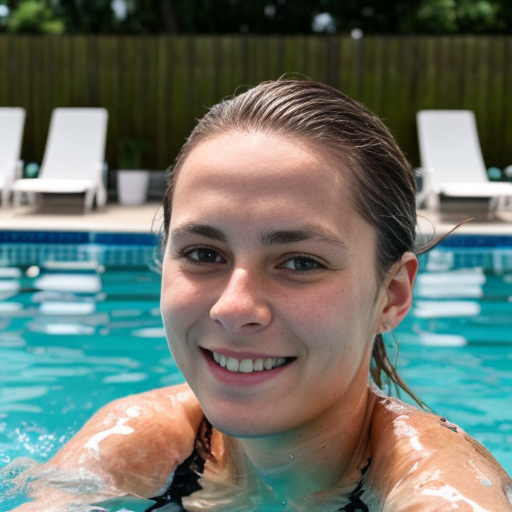 Goretzka and Vanessa at the pool 