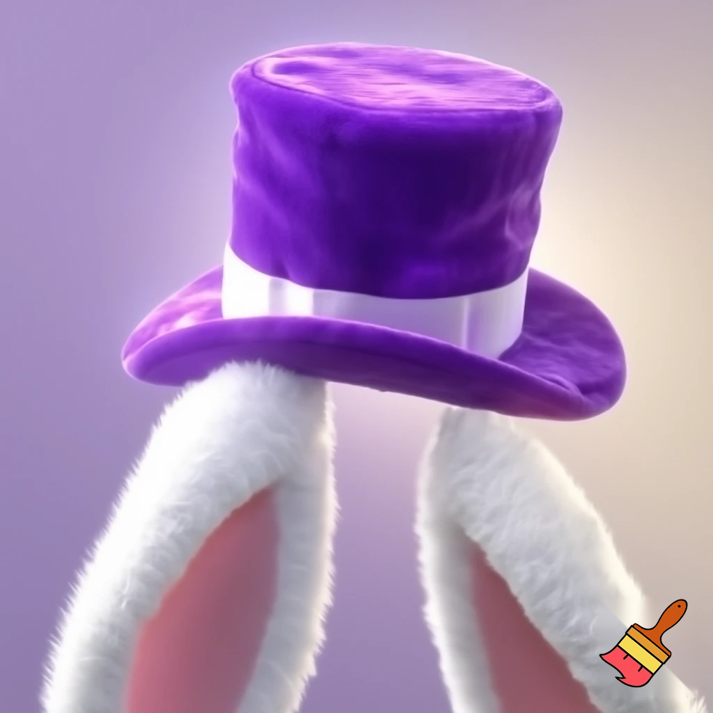 Easter bunny headband, top hat, Easter hat headband, top hat, purple and white, purple and white velvet top hat