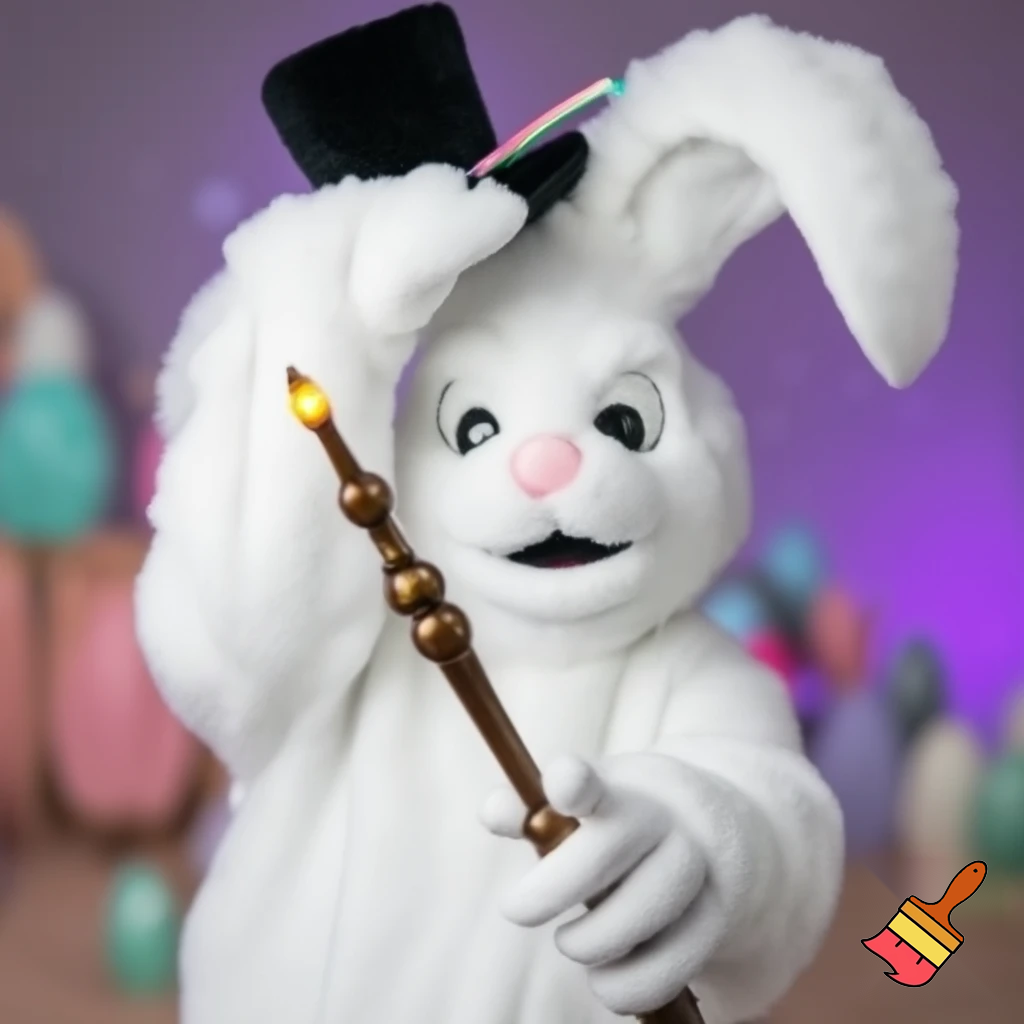 Easter bunny mascot costume top hat magic toy special top hat