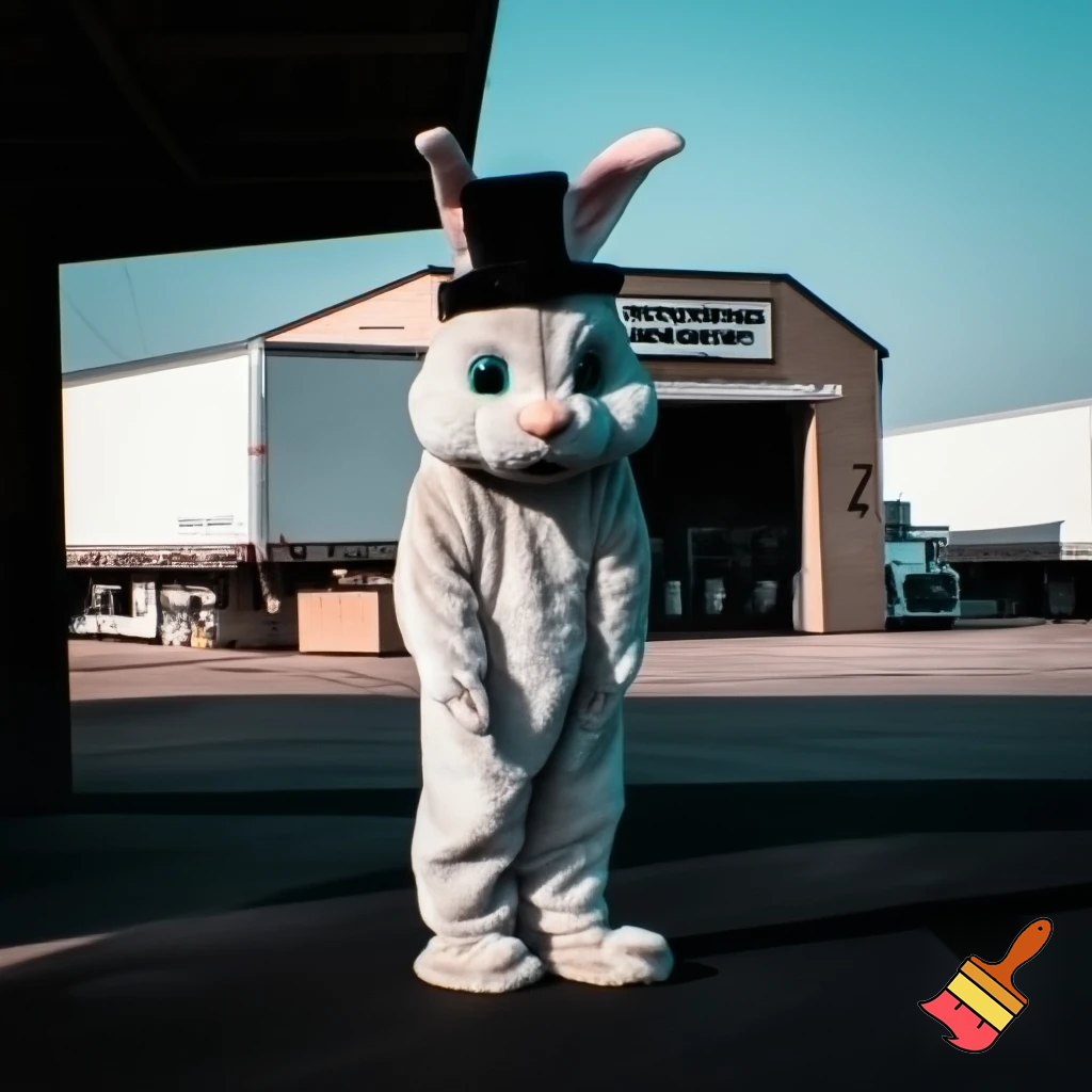 Mascot costume, Easter bunny top hat special top hat falcon gate trucking Centre