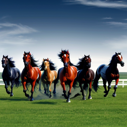 生成一副八马飞奔图