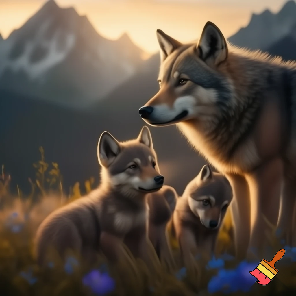 Family from two wolves 