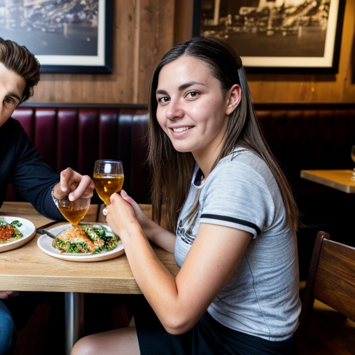Goretzka and Vanessa at the restaurant 