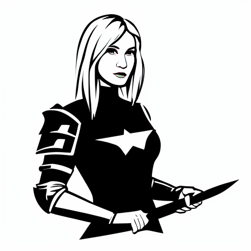 young, tall, white-haired woman in armor is sad because a Turkish man stole her knife.