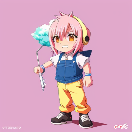 make a cartoon character that is a cotton candy