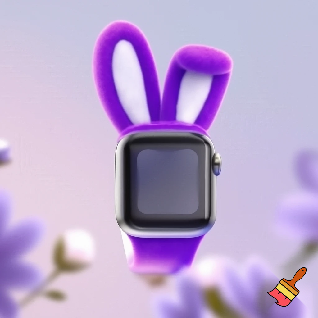 Apple Watch Easter bunny headband, purple and white Easter bunny headband bunny ears