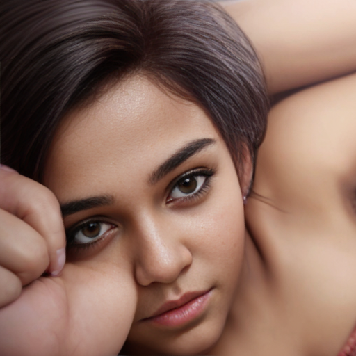 A BROWN girl waking up REALISTIC BUT CARTOON