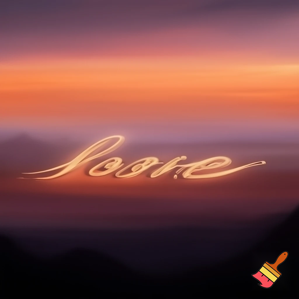 sunset sunrise words with their writing font