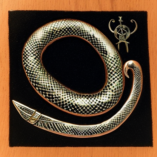 Magician fantasy art tarot number 1 snake belt dagger on table alchemist infinity symbol manifesting 