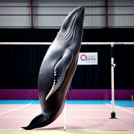 make a photo of a whale playing gymnastics