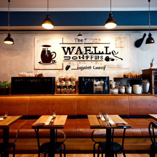 The wall of a café or restaurant 