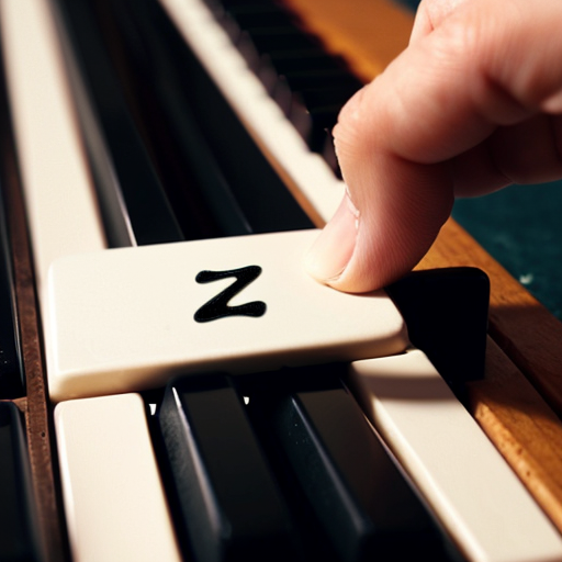 letter z with piano keys
