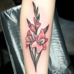 august birth flower tattoo
