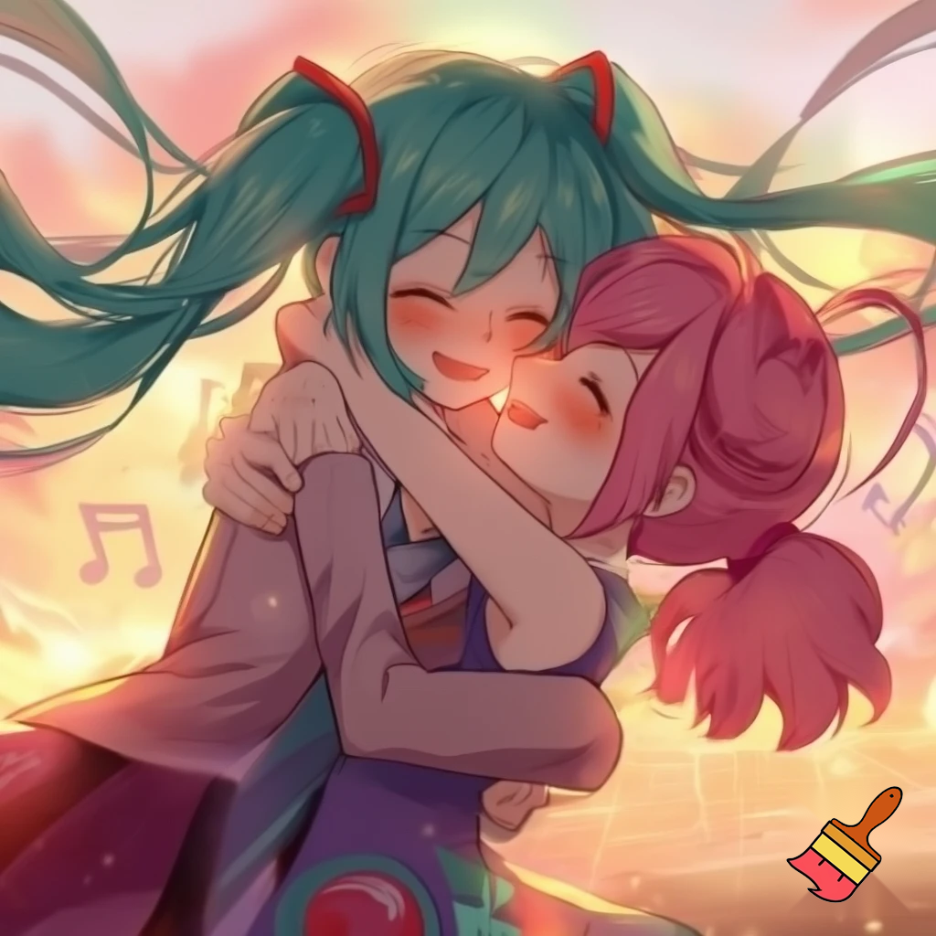 Miku hugging teto