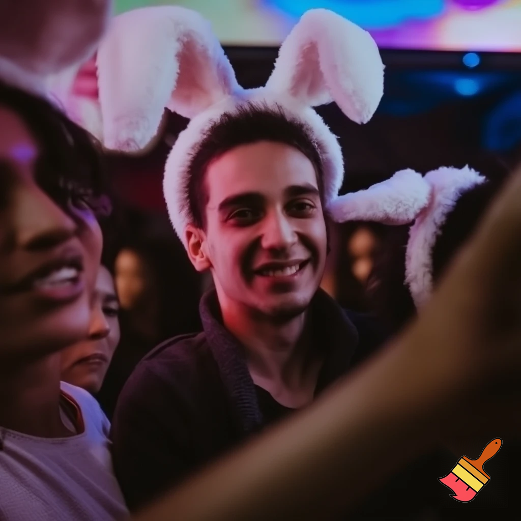 Easter bunny club with Easter bunny ears headband