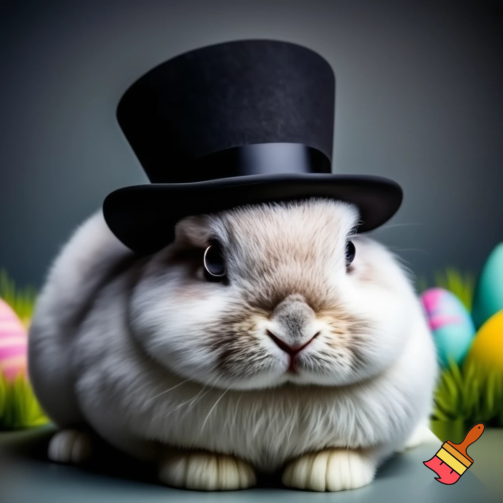 Easter bunny with the top hat costume