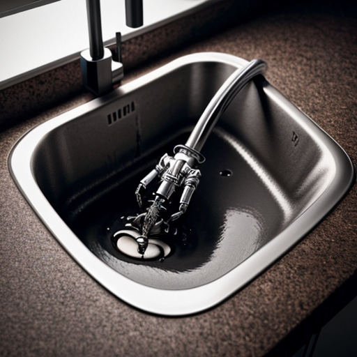 Bendy crawling out of a sink drain