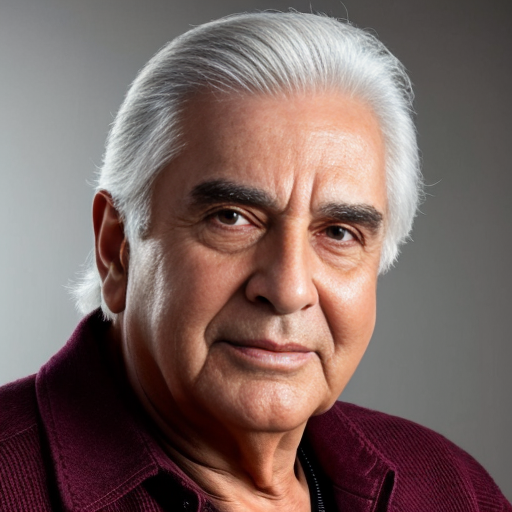 Please create a photo of a man in his 60s whose looks are similar but not identical to sashi kapoor(Bollywood star from the 70s) 