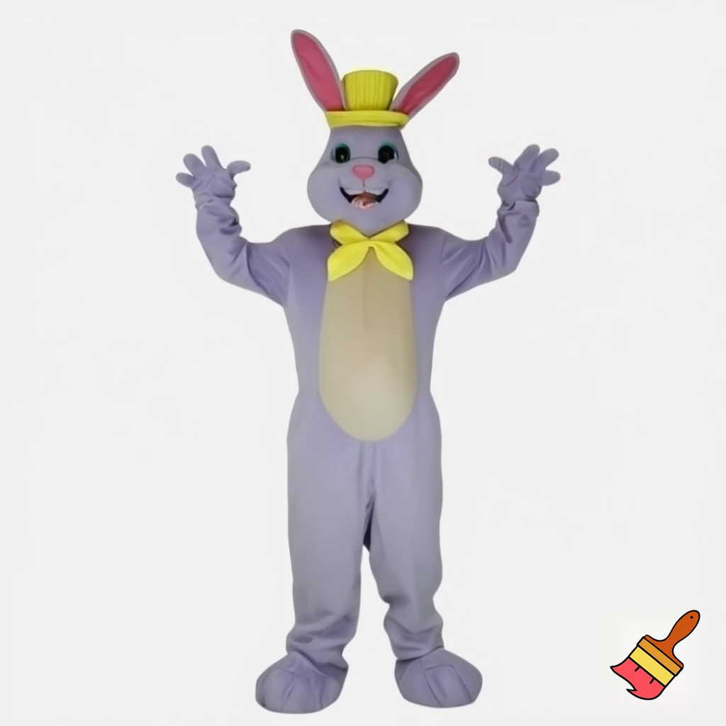 Easter bunny mascot top hat costume