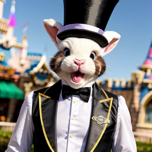 Easter bunny mascot Disneyland costume with the top hat Australia Disney cruise ship