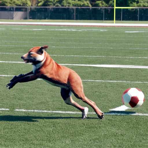 animal playing football
