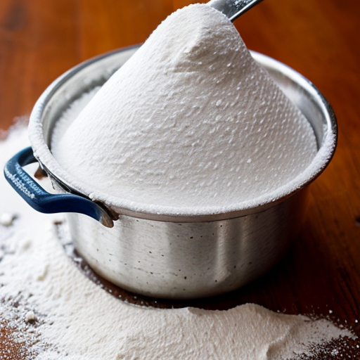 icing sugar with a sieve