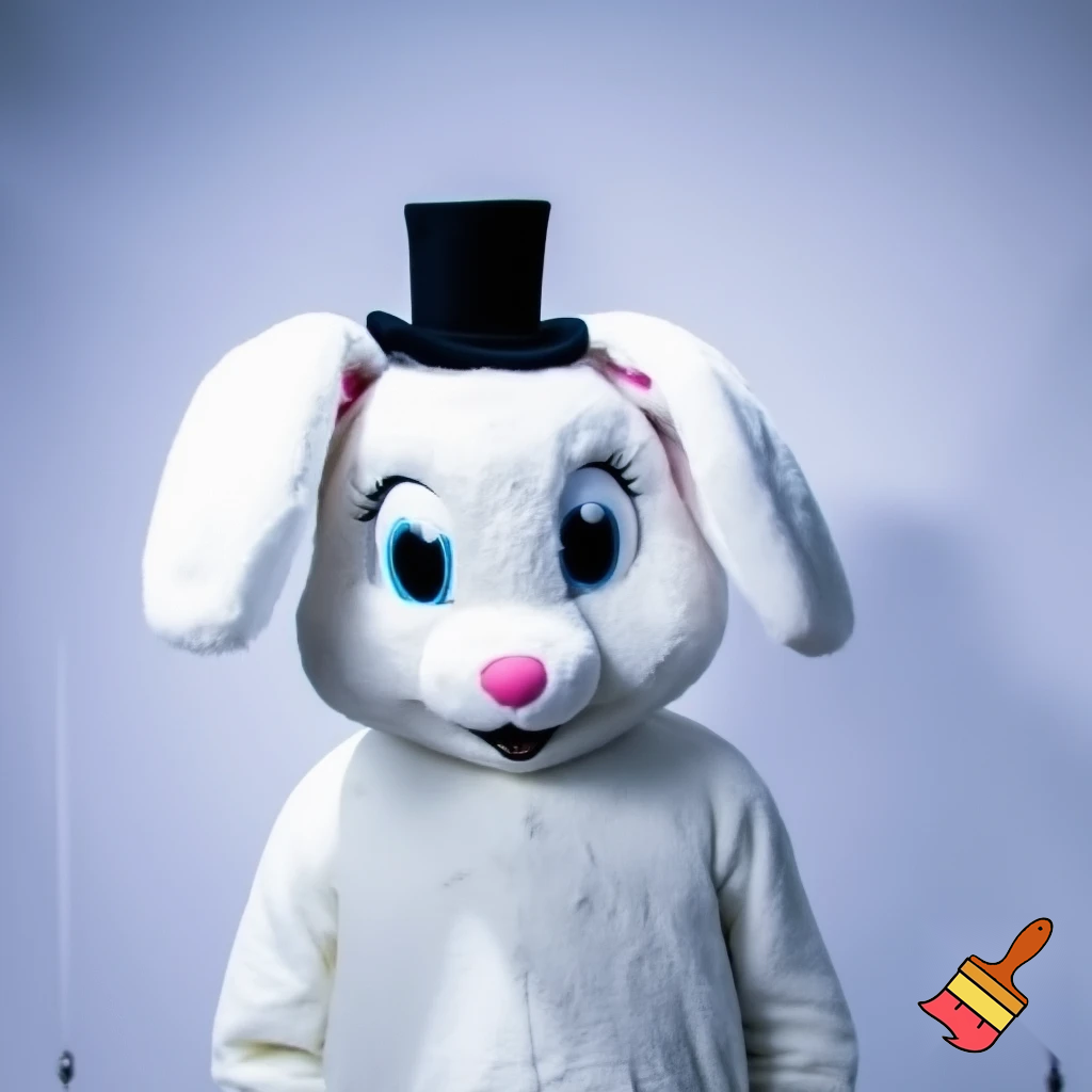 Easter bunny mascot costume top hat mascot costume