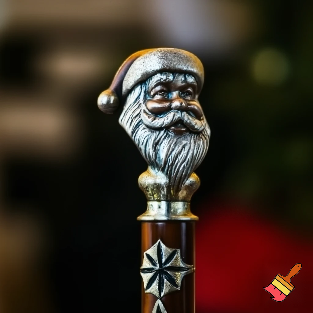 Russian Santa Claus walking stick with a star Santa Claus the real Santa Claus metal