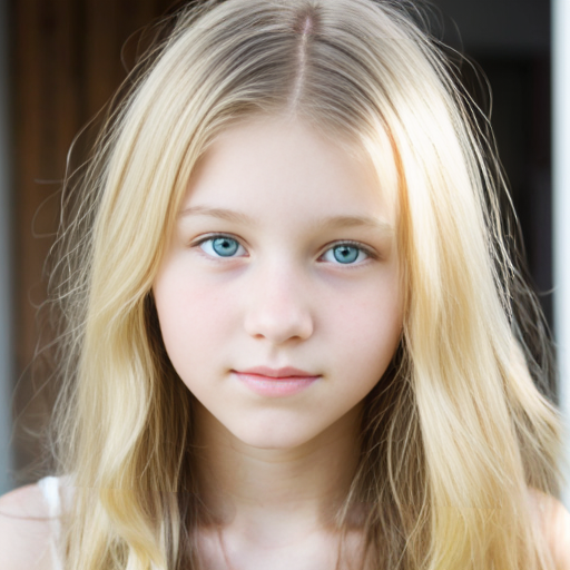 a girl with blond hair that is around 14years old

