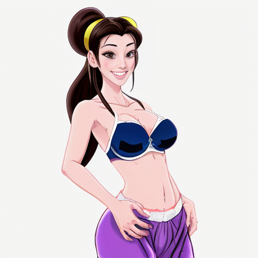 90's disney's 2d aladdin style comic black background and panels of panel 1 juri han barefoot with white harem pants and pink and purple bra with both hand palms place together and hiding the bottom of her mouth with a purple veil wrapped around her arms and attached to her head. 
panel 2 she danced with white harem pants barefoot with purple and pink bra and purple veil wrapped around her arms and shoulders and raising legs and bounced up and down her belly and shook her hips left and right. 
panel 3 as juri han barefoot with white harem pants and pink and purple bra spreading her arms, happily revealing her face to the viewer and giving a smile as she turns around shook her butt left and right. 
Panel 4 juri han barefoot with white harem pants and pink and purple bra started to fading away , except her belly, which is bouncing around. 
Panel 5 then the ball transforms into the fading in belly of brown haired chun li with brown harem pants and blue bra and white curved slippers and blue veil wrapped around her arms and shoulders with her swaying her hips. 
Panel 6 brown haired chun li with brown harem pants, blue bra and white curved slippers and blue veil wrapped around her arms and shoulders and with her hand palms place together between her chest and she gives a smile and winking her left eye.  