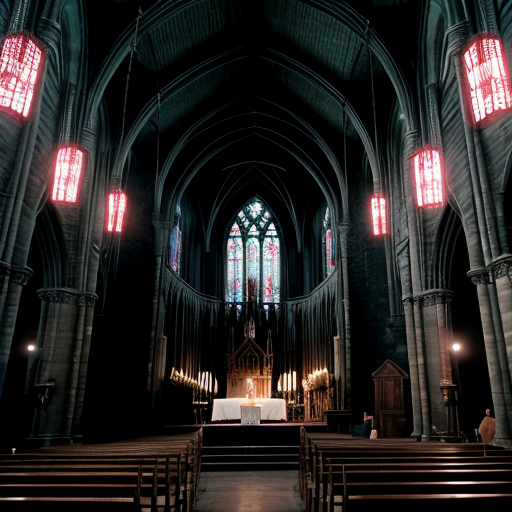 A 9:16 aspect ratio pic of Photorealistic wide-angle shot of a grand gothic cathedral interior. Floating above the altar is a massive, surreal amalgamation of fleshy, intertwined human bodies and bloody tendrils. The agonizing figures form a grotesque mass of body horror, suspended by thin red veins dripping from the vaulted ceiling. In the foreground, a congregation sits in the wooden pews, watching the macabre spectacle. Cinematic lighting, hyper-detailed, 8k resolution, dark horror aesthetic