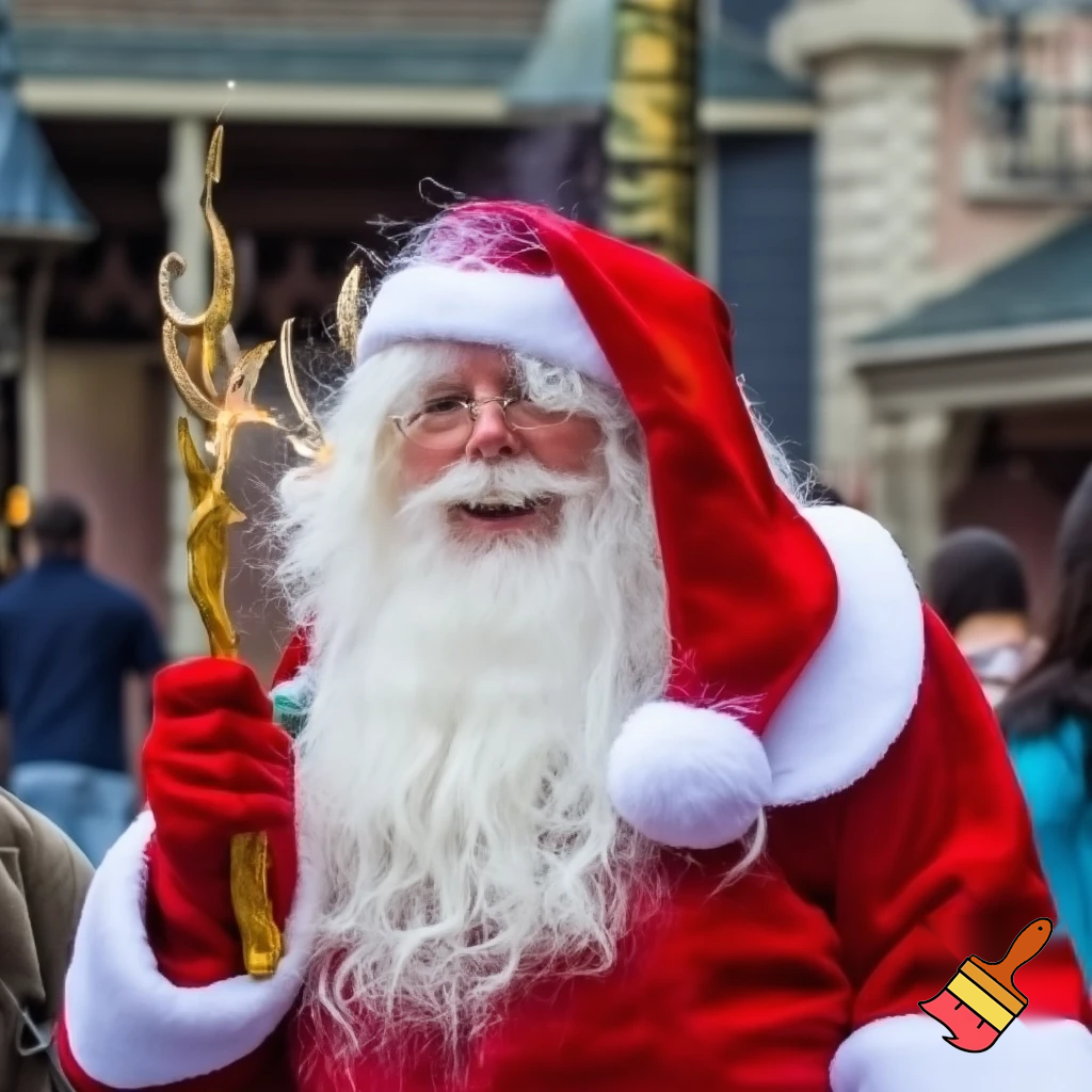 Santa Claus Pennwell Disney🇫🇷 wizard Santa Claus Santa Claus real person Disneyland Paris Santa Claus in Paris the wizard💫🏰 a wizard hat Magic Star wand