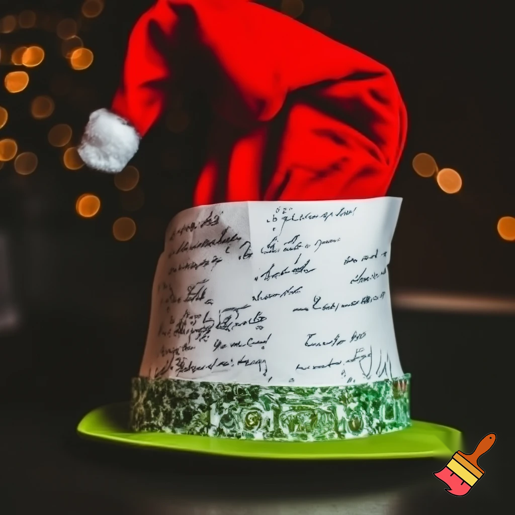 Christmas wizard hat written and velvet Santa Claus hat
