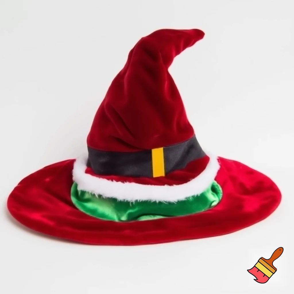 Christmas wizard hat velvet and fabric Santa Claus hat