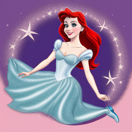 a mix with cinderella and ariel as 1 person