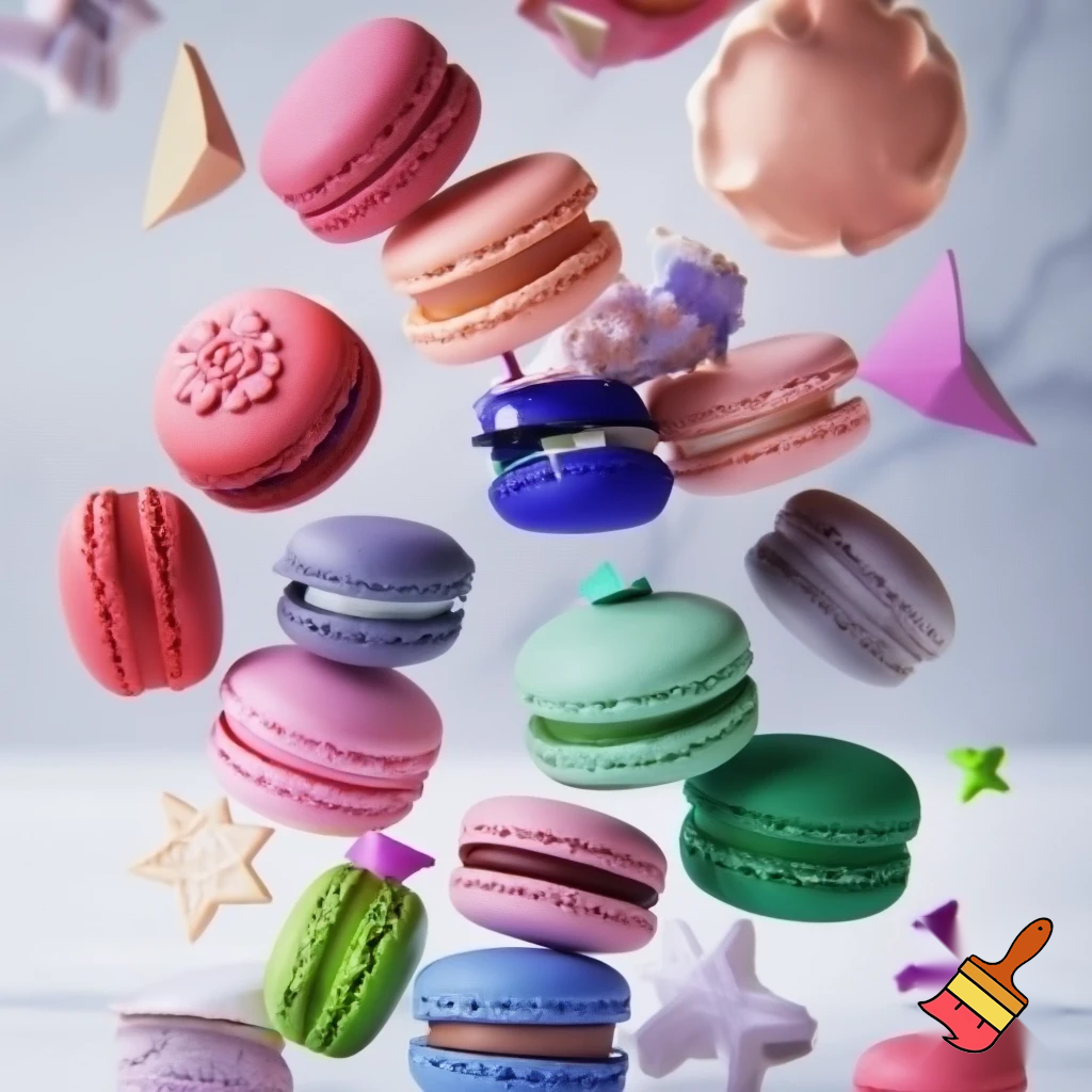 different types of macaroons in different shapes and colors/ flavors