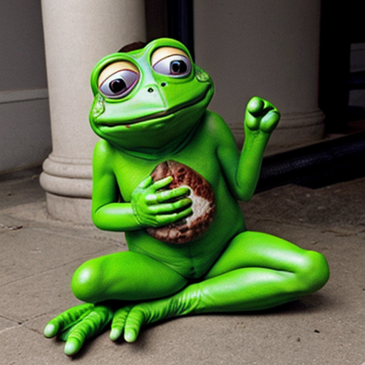 Pepe the frog kicked in the nuts by woman