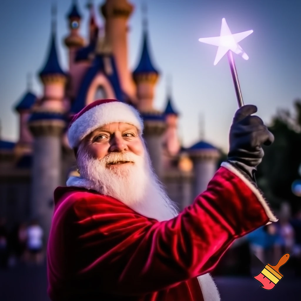 Santa Claus in Disneyland Paris Magic star wand a star💫🌟⭐️