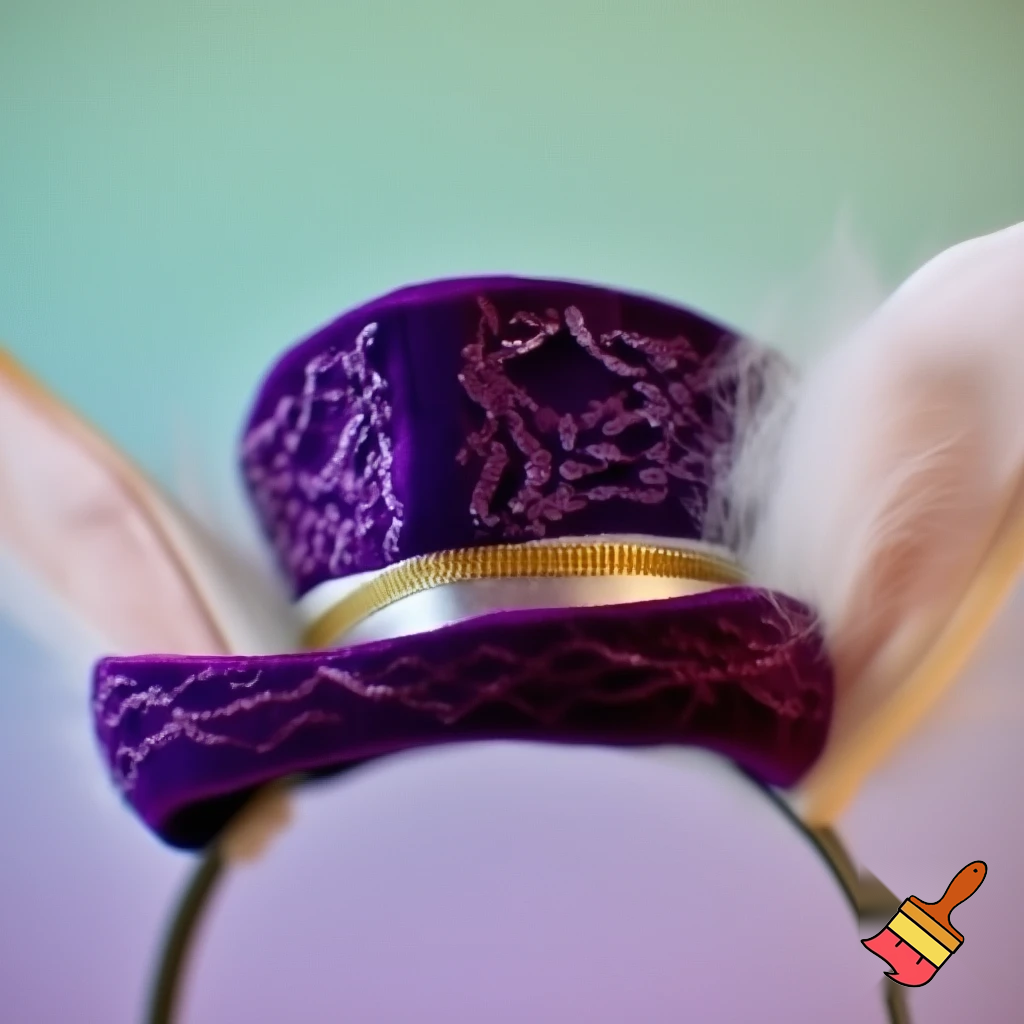 Easter bunny top hat headband, purple and white gold and silver top hat black purple dark purple