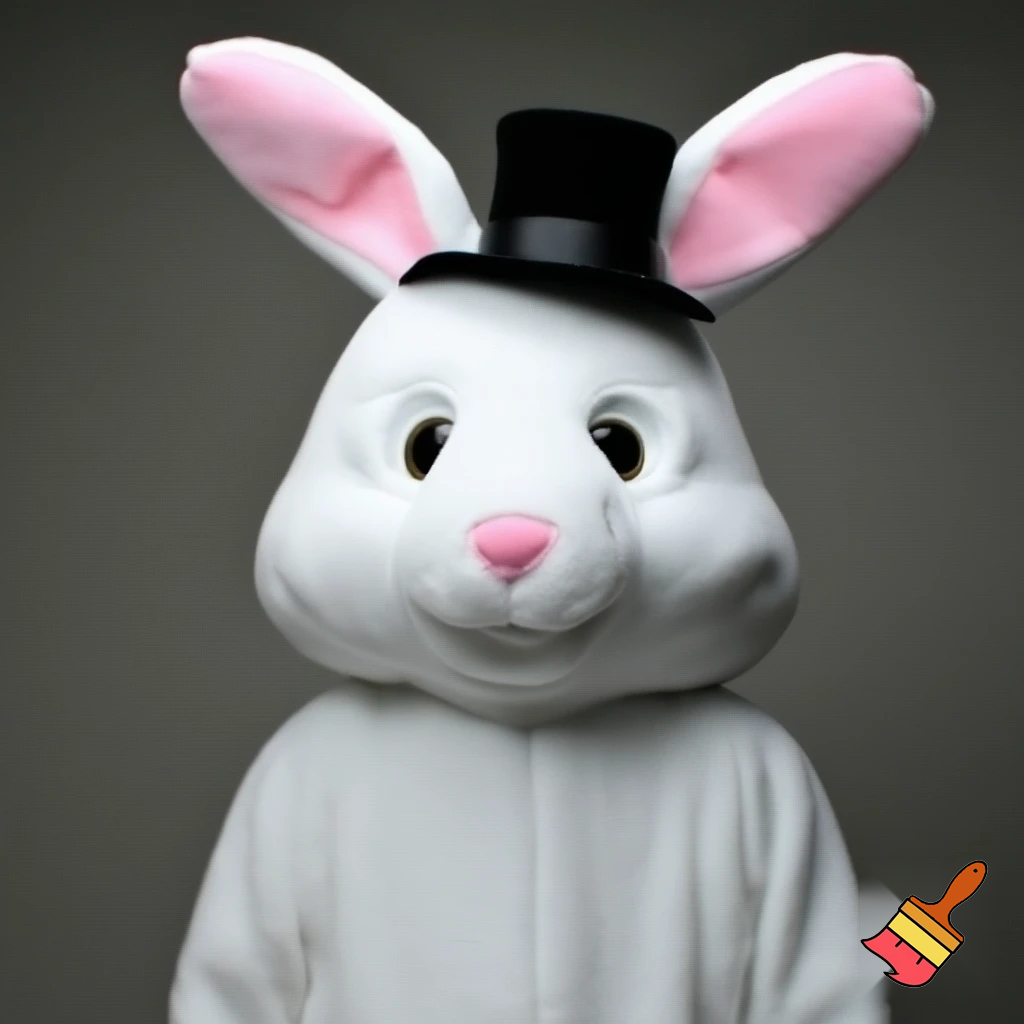 Easter bunny mascot costume top hat mascot costume