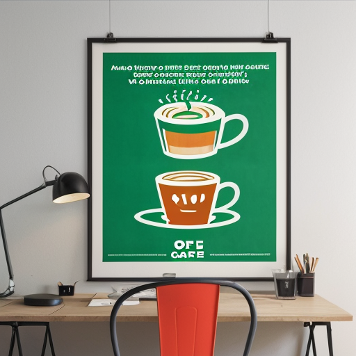 a poster of a cafe to go op on a wall
