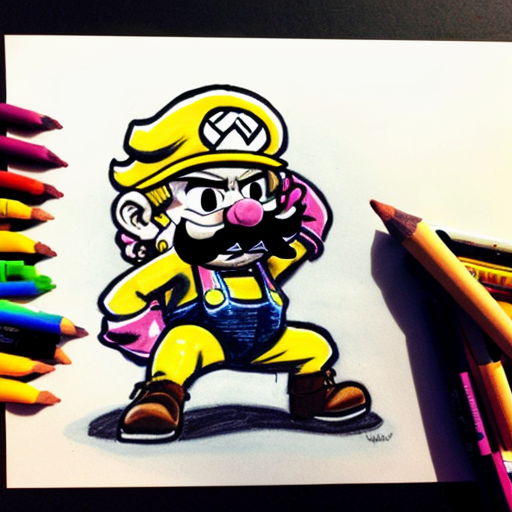 Draw yourself fighting wario