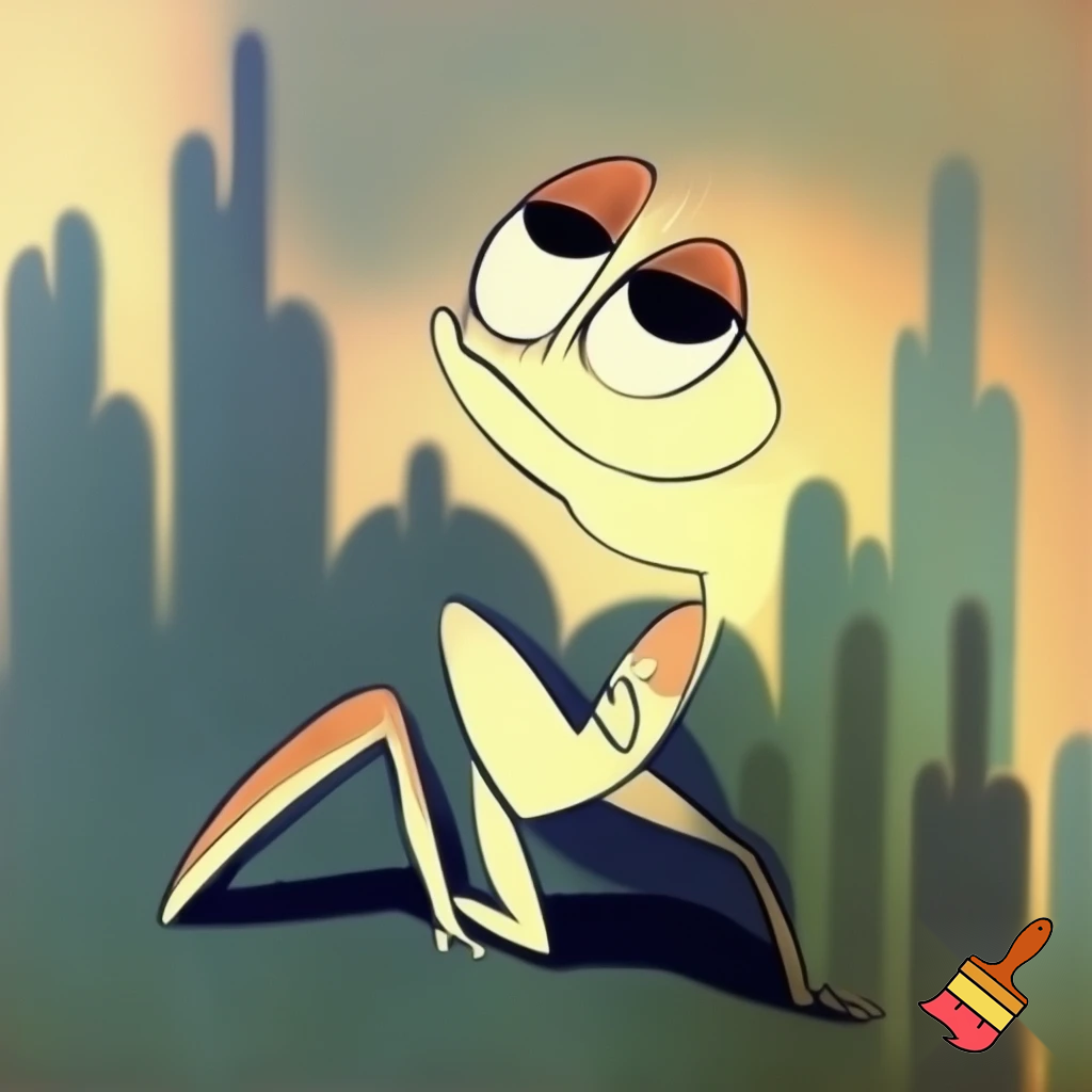 Lizard in the style of a classic 30s cartoon 